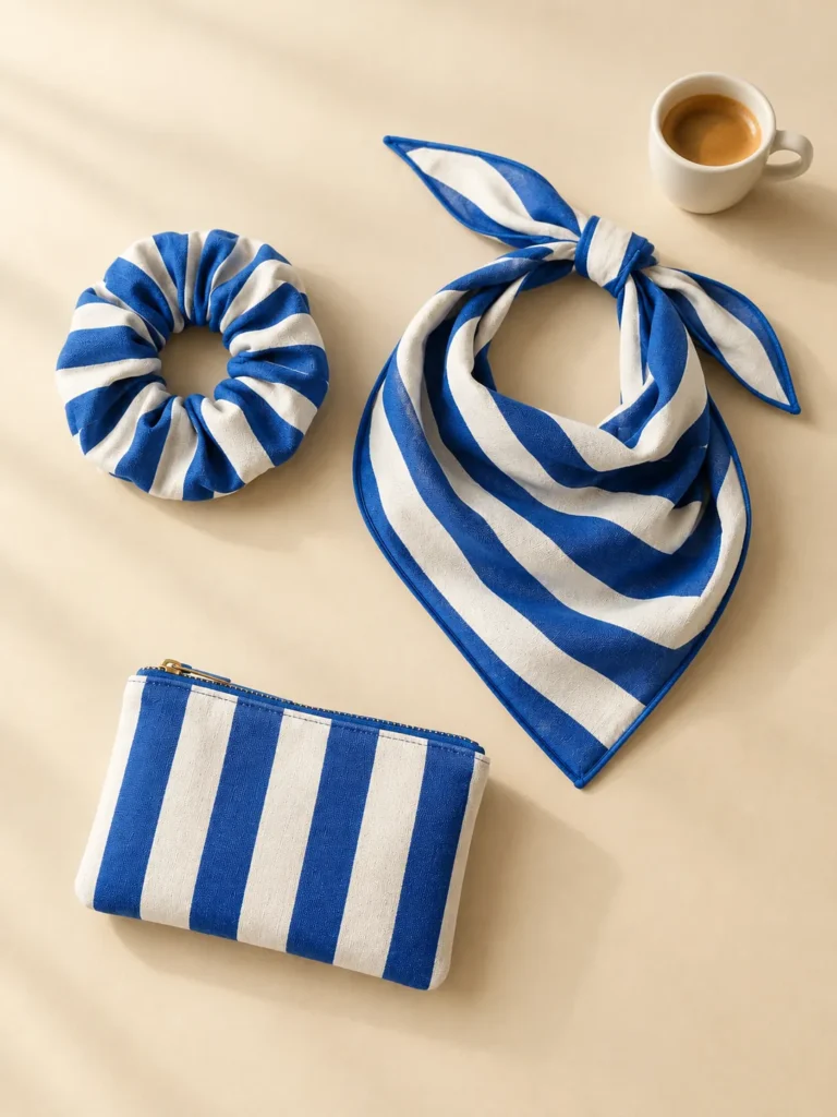 Awning Stripe Trio shown beside an espresso cup for scale