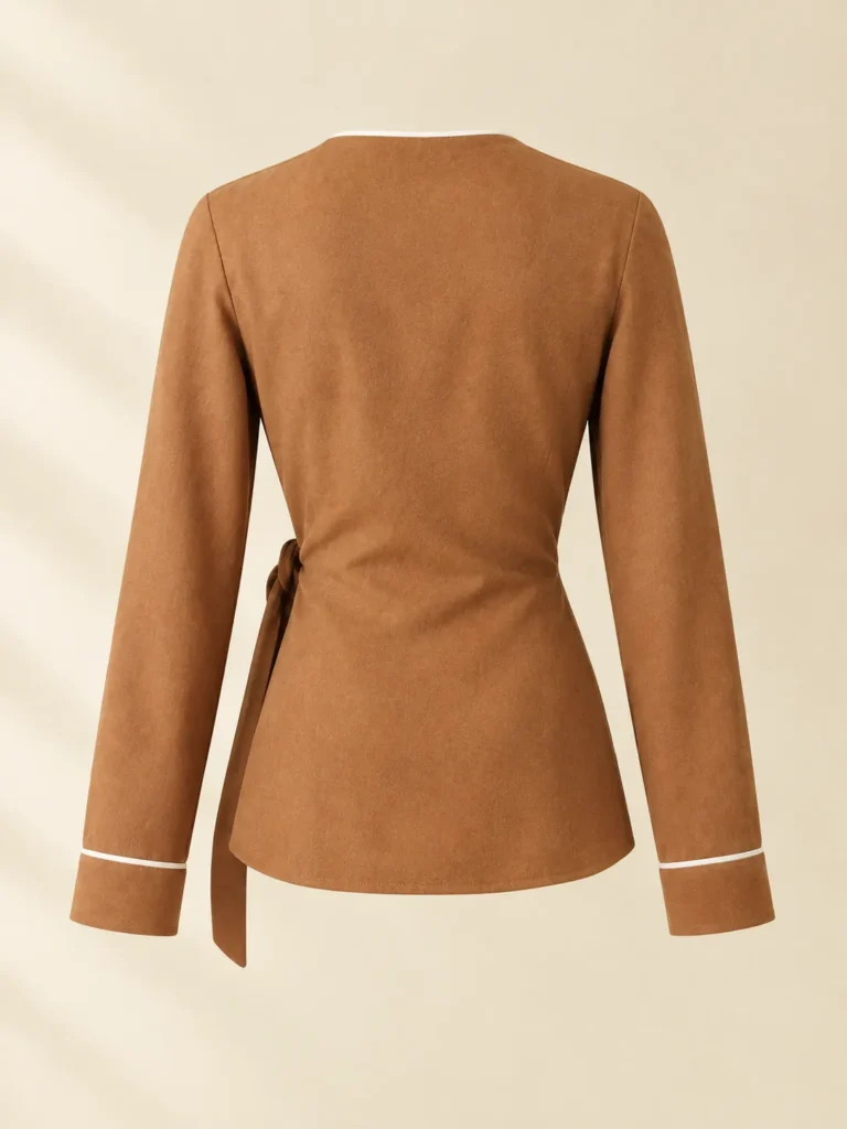 Crema Wrap-Front Shirt, back view