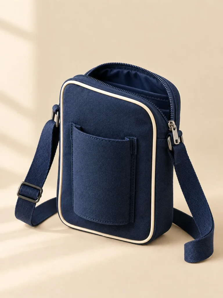 Cup Loop Crossbody, side view showing the inside