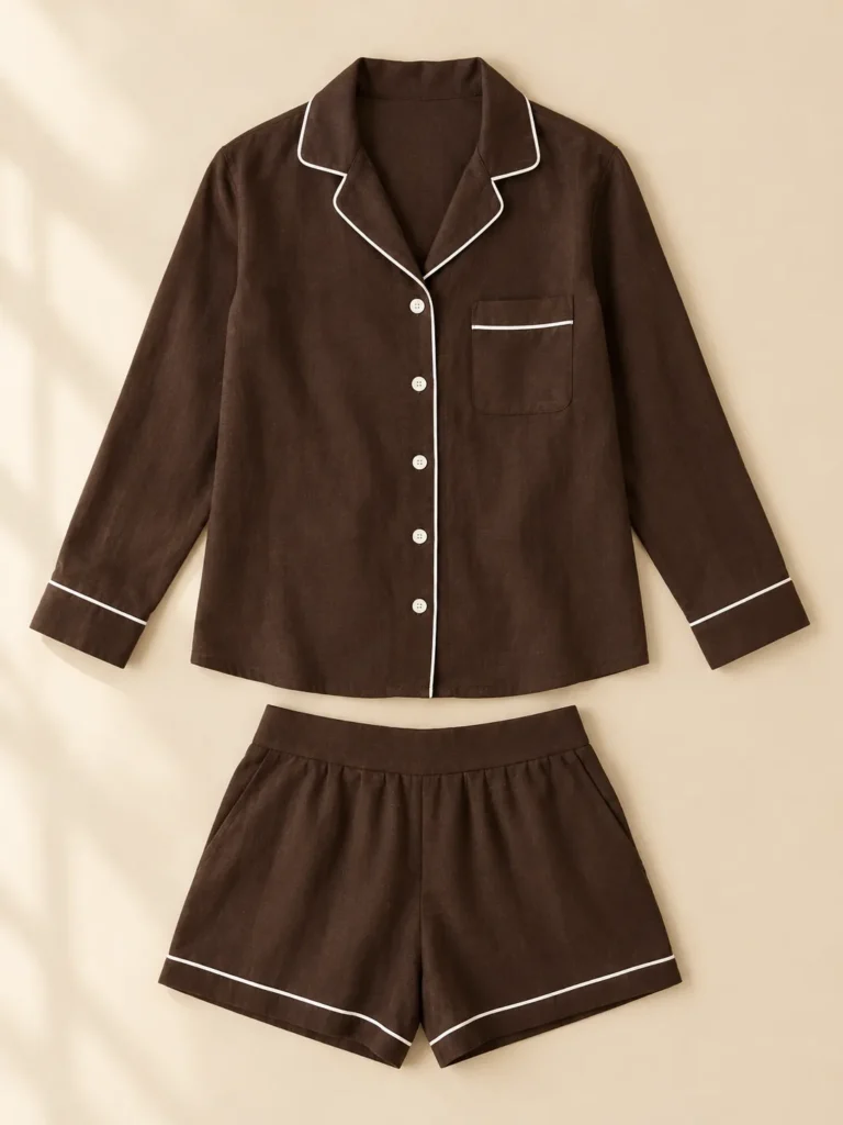 Espresso and Milk Set: shirt and shorts laid flat