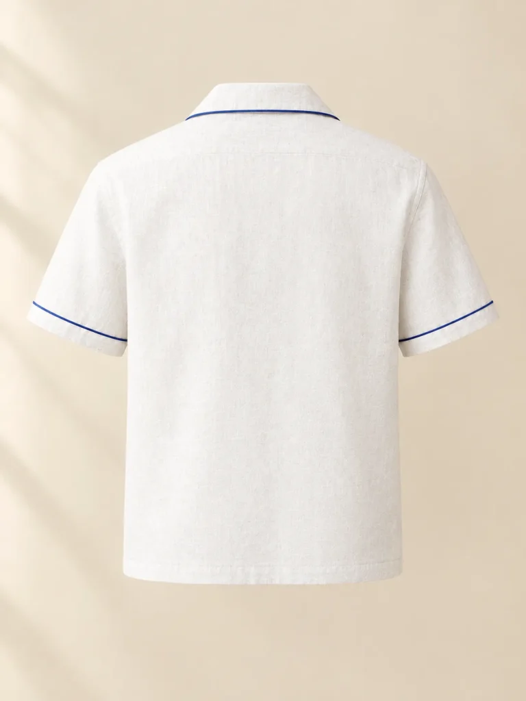 Flat White Boxy Shirt, back view