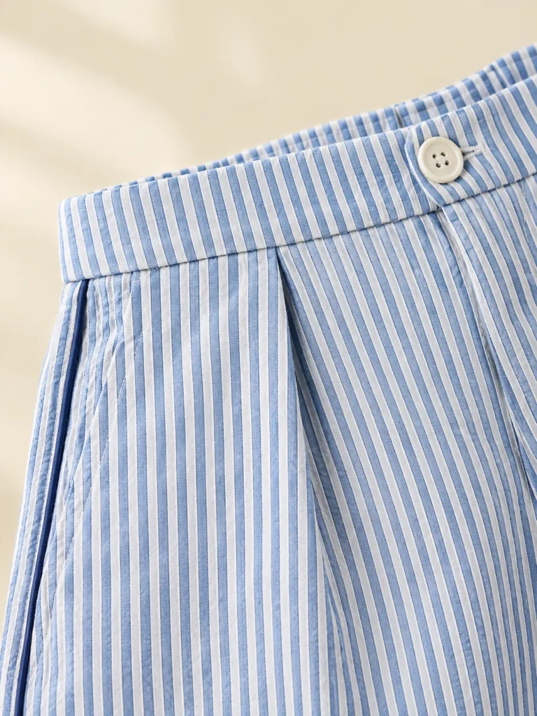 Close-up of the piping and construction on the Kerbside Pleated Boxer Short