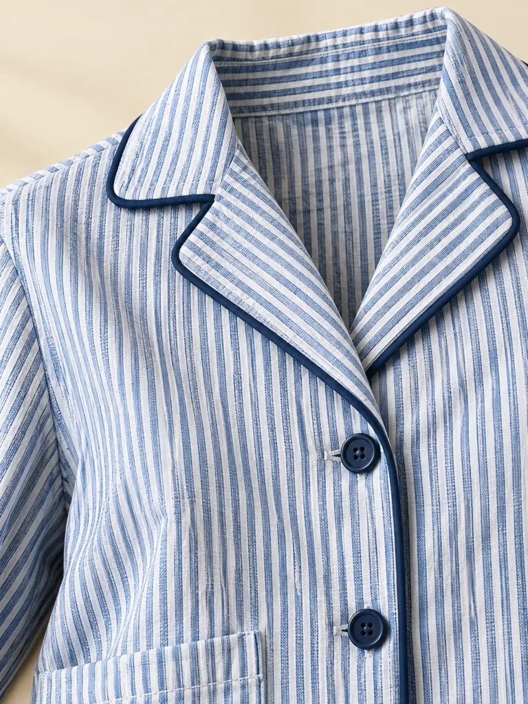Close-up of the piping and construction on the Lungo Longline Shirt