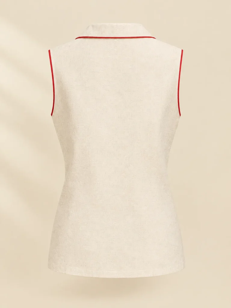 Piccolo Sleeveless Piped Top, back view