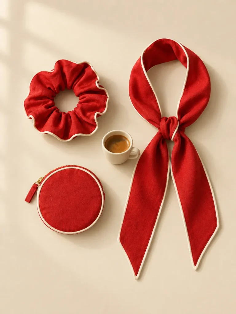 Tomato Red Trio shown beside an espresso cup for scale